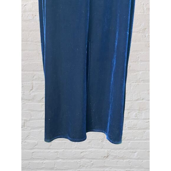VTG Y2K Navy Velvet Sleeveless Maxi Dress 3X 4X 26 28 Whimsigoth Dark Fairy - Picture 6 of 10
